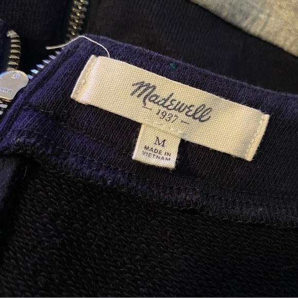 Madewell Crosswalk Pullover Sweatshirt Gray Heather Navy Medium - Picture 4 of 7